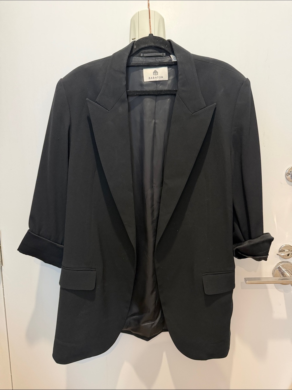 Aritzia Babaton Black Open-Front Blazer